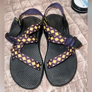 Chaco sandals /purple and yellow